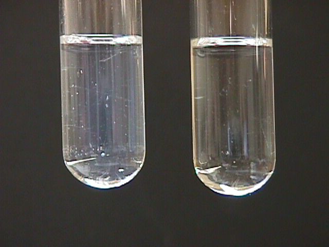 Ethanol in water and carbon tetrachloride.